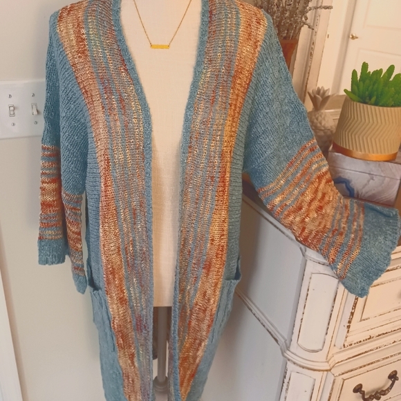 Easel Boho Duster Cardigan Sweater - Picture 6 of 9